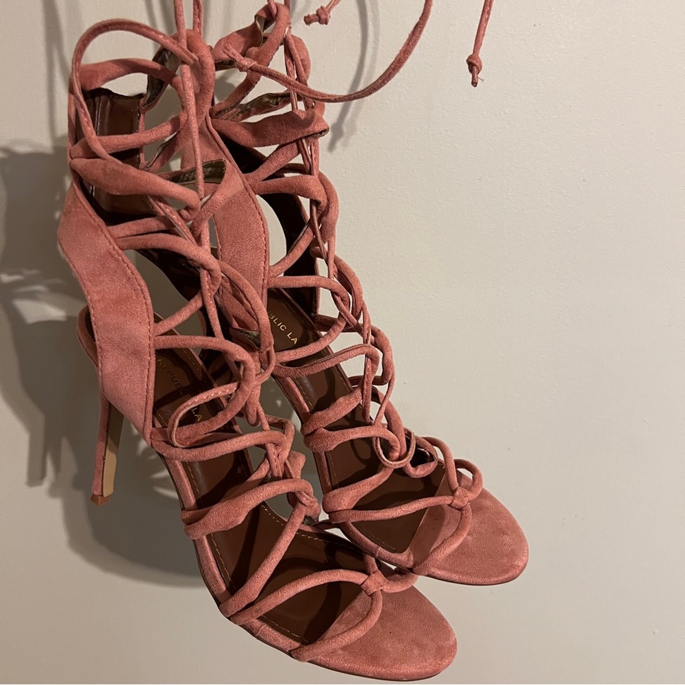 Keywest Blush  Pink Tie Up Sandals